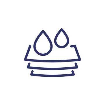 Waterproof material line icon on white Stock Illustration