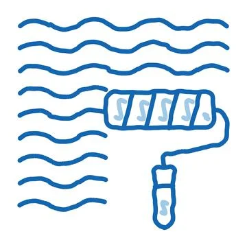 Waterproof Material Wall Paint doodle icon hand drawn illustration Stock Illustration