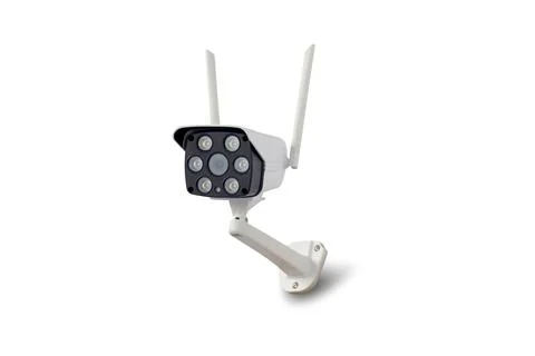 Waterproof outdoors wireless CCTV camera isolated. Stock-Fotos