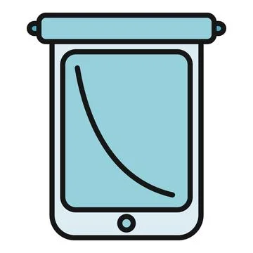 Waterproof phone case protecting a device in water Stock Illustration