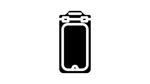 Waterproof phone case water trip tourism glyph icon animation Stock-Footage 326732886