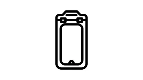 Waterproof phone case water trip tourism line icon animation Stock-Footage 326749811