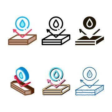 Waterproof roof icon vector range outline Stock Illustration