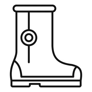 Waterproof rubber boot icon representing gardening equipment Stock Illustration
