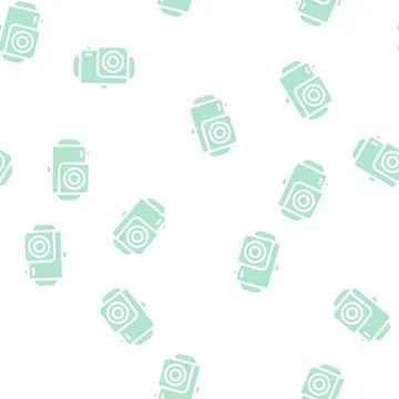 Waterproof video camera glyph vector seamless pattern Stock Illustration