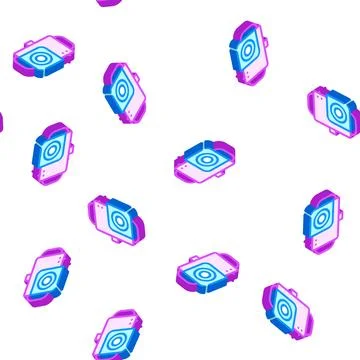 Waterproof video camera isometric icon seamless pattern Stock Illustration