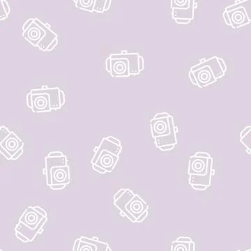 Waterproof video camera line vector seamless pattern Stock Illustration