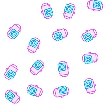 Waterproof video camera vector seamless pattern Stock Illustration