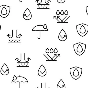 Waterproof, Water Resistant Materials Vector Seamless Pattern 스톡 일러스트