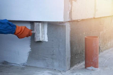 Waterproofing, priming process Foto stock