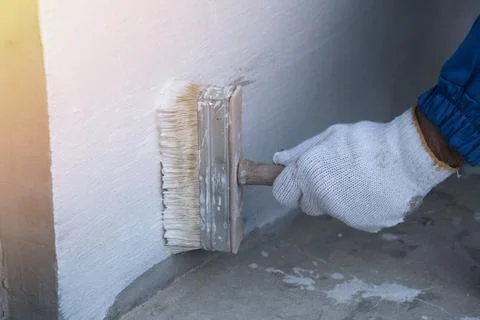 Waterproofing, priming process Foto stock