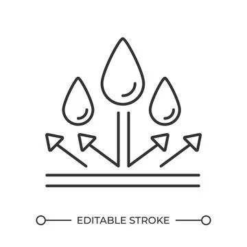 Waterproofing technology features line icon Stock Illustration
