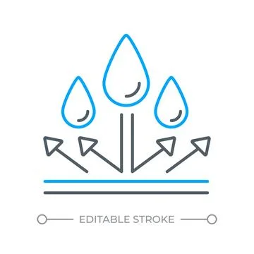 Waterproofing technology features two color line icon Stock Illustration