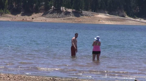 Waters to cold to swim today Video stock 52319170