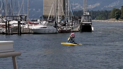 Water's Cyclist Stock Footage 95158074