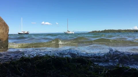 Waters Edge At Ground Level Stock Footage 75802963
