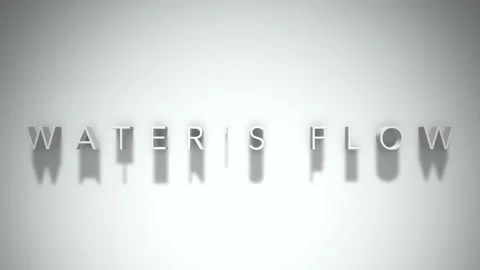 Water's flow 3D title animation white text on a white background Stock-Footage 299420239