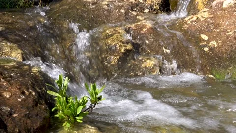 Waters flowing over the rocks Stock Footage 157481015