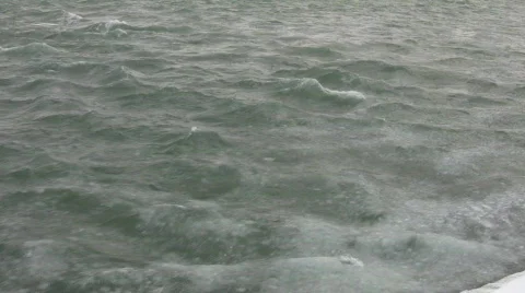 Water's icy surface is rough as it flows (High Definition) Stock Footage 64585