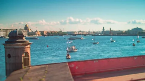 Waters of the Neva River. Time Lapse Stock-Footage 42287972