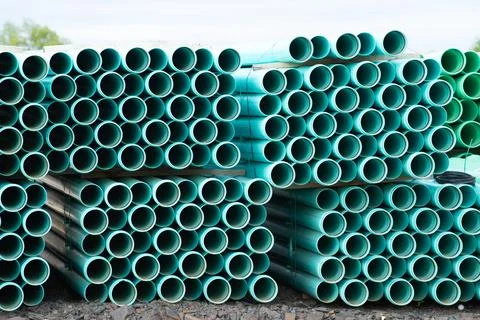 Waters pipes stacked in a bundle Stock Photos