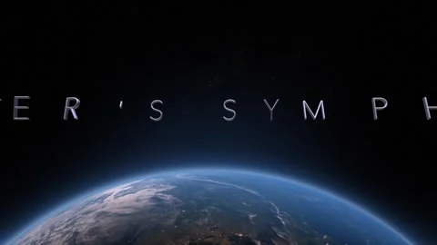 Water's symphony 3D title animation on the planet Earth background Stock Footage 259753162