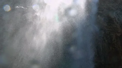 Waters From the Waterfall Spread on the Sea, Slow Motion Stock Footage 146325446