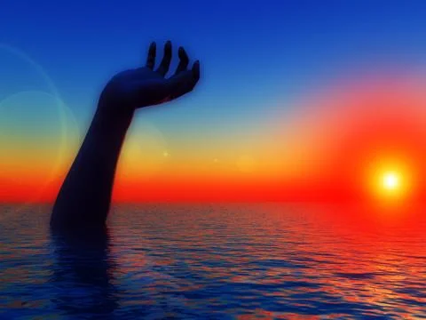 Waterscape Hand Illustrazione stock