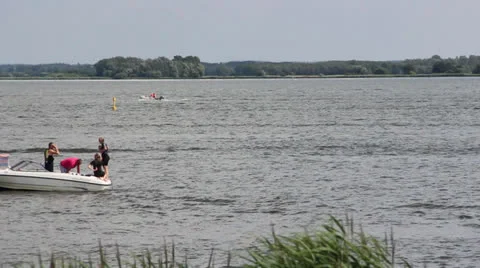 A waterscooter passing by Stock Footage 26577053