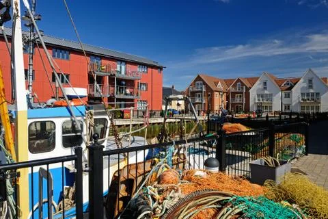 Waterside flats,uk Stock Photos