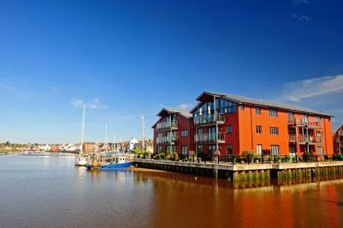 Waterside flats,uk Stock Photos