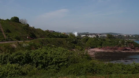 Waterside Park, South Devon, England: The Lydiam Manor on route to Kingswear Stock Footage 89947270