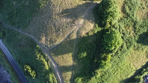 Waterside Park, South Devon, England: Drone View: Descending view of Sugar Hill Stock Footage 223755048