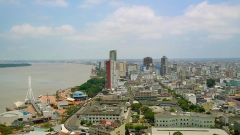 The waterside part of Quayaguil Stock Footage 112418177