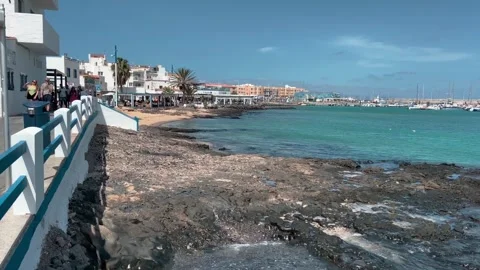 Waterside restaurants Corralejo Stock Footage 221426510