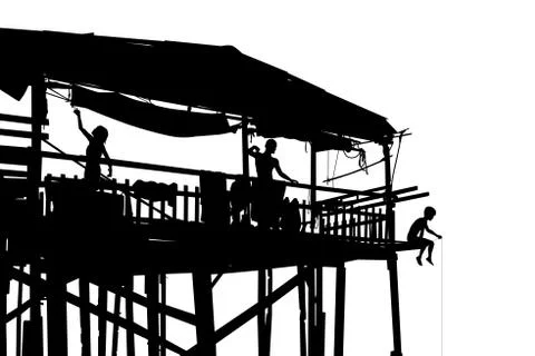 Waterside shack Stock-Illustration