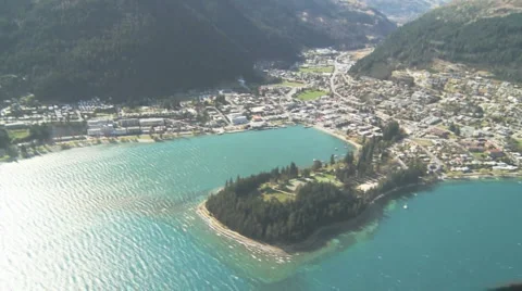 Waterside town aerials Stock Footage 5504070