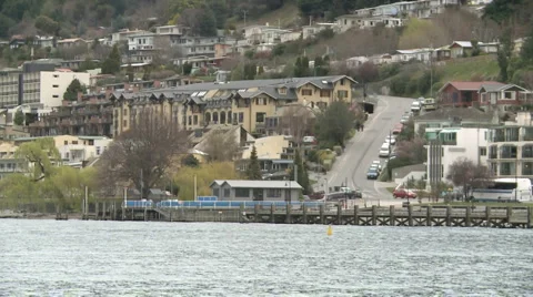 Waterside town Stock Footage 1303638