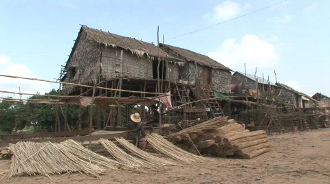Waterside village Stock Footage 535834