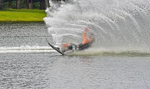 Waterskier Falling Stock Photos