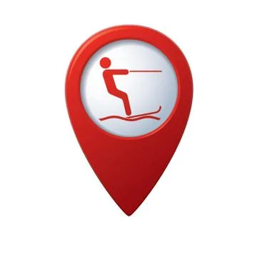 Waterskiing symbol pointer Stock Illustration