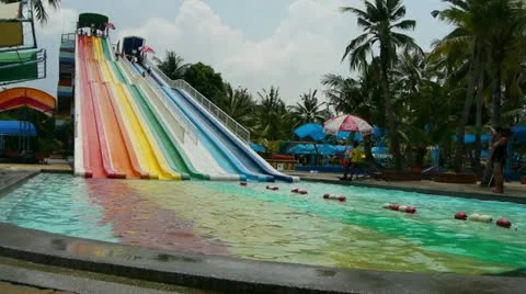 Waterslide in aquapark Video stock 11482125