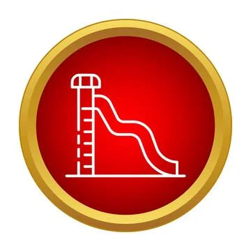 Waterslide icon representing summer fun and water parks Stock-Illustration