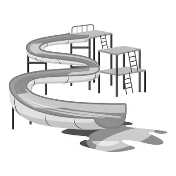 Waterslide in pool icon, gray monochrome style Stock-Illustration