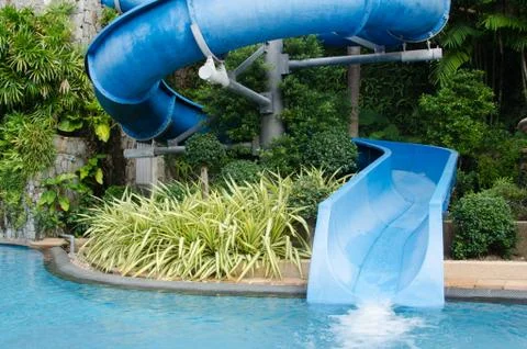 The waterslide pool Stock Photos