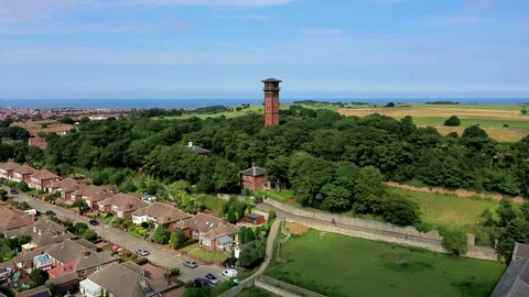 Watertower in South Shields flimed with drone in 4K Stock Footage