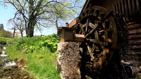Waterwheel and Stream 스톡 동영상 330194797