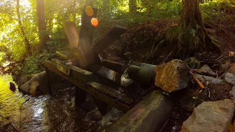 The Waterwheel on a brook. Stock Footage 90234104