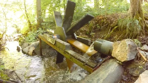 The Waterwheel on a brook. Stock Footage 90234286