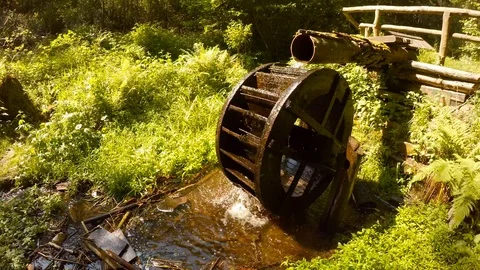 The Waterwheel on a brook. Stock Footage 90234617